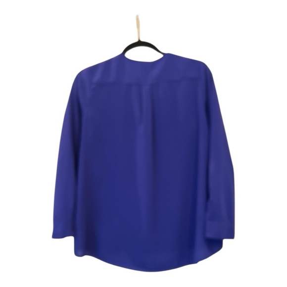 Women’s Purple Pleated Blouse with Cuffed 3/4 Sleeves-H&M-size6 - Picture 2 of 3